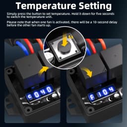 Digital Radiator Fan Controller #0444 Dual Electric Thermatic Fan 12V and 24V Adjustable Temperature Range from 40°C to 110°C