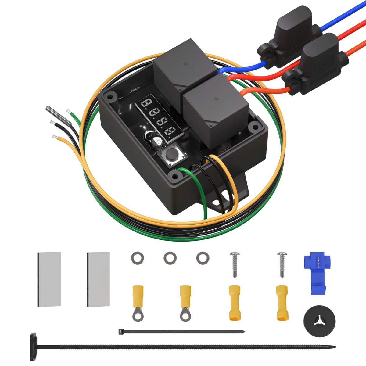 Digital Radiator Fan Controller #0444 Dual Electric Thermatic Fan 12V and 24V Adjustable Temperature Range from 40°C to 110°C