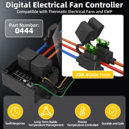 Digital Radiator Fan Controller #0444 Dual Electric Thermatic Fan 12V and 24V Adjustable Temperature Range from 40°C to 110°C