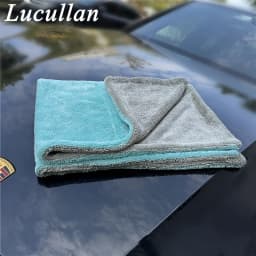 Lucullan The Liquid8r 1200GSM Microfiber Twist Loop Towel 24"x36" Aqua Blue/Grey Drying Towel