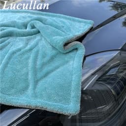 Lucullan The Liquid8r 1200GSM Microfiber Twist Loop Towel 24"x36" Aqua Blue/Grey Drying Towel