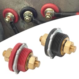 2Pcs 250A 3/8in Thru Panel Battery Terminal Connector Positive Negative Junction Stud Post for Cars RVs Ships Yachts