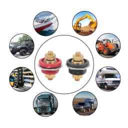 2Pcs 250A 3/8in Thru Panel Battery Terminal Connector Positive Negative Junction Stud Post for Cars RVs Ships Yachts
