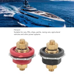 2Pcs 250A 3/8in Thru Panel Battery Terminal Connector Positive Negative Junction Stud Post for Cars RVs Ships Yachts