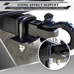 Heavy Duty Hitch Clamp for 2.5 Inch Trailer Hitches, Rubber Isolator and Anti-Rust Double Coating Protective, Black