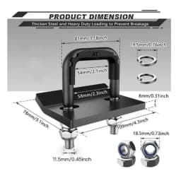 Heavy Duty Hitch Clamp for 2.5 Inch Trailer Hitches, Rubber Isolator and Anti-Rust Double Coating Protective, Black