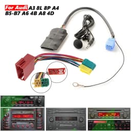 Car Microphone Bluetooth 5.0 AUX Handsfree 8 Pin Adapter A2DP Music Audio Cable For Audi A3 8L 8P A4 A6 4B A8 For VW B5 B6 B7