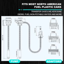 3.2 GPM Battery Powered Fuel Transfer Pump, with Auto-Stop Sensor, Automatic Fuel Transfer Pump for Various Fuels
