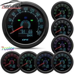 85MM GPS Speedometer 7 Color Backlight Speed Gauge With GPS Antenna For Motorcycle Marine Boat Car Truck Speed Meter12V 24V