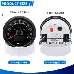 85MM GPS Speedometer 7 Color Backlight Speed Gauge With GPS Antenna For Motorcycle Marine Boat Car Truck Speed Meter12V 24V