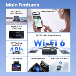 DDPAI Z50 Pro Dash Cam 4K Car DVR 3"IPS Screen 5GHz WiFi GPS ADAS 24H Parking Monitor Front and Rear Dashcam Car Camera