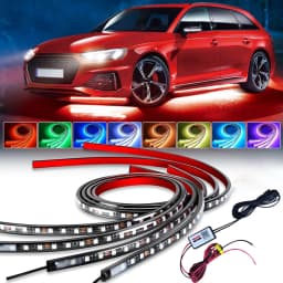 RGB Car Underglow Strip Lights with App Control Waterproof Strip Lights for Cart Boat Decoration LED Exterior Lights Strip DC12V