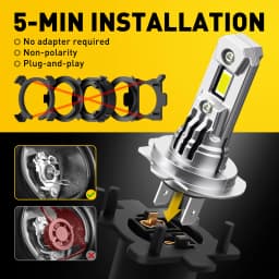 2Pcs AUXITO Q16 H7 Car LED Bulb Turbo Headlight 100W Powerul 20000LM Super White 6500K For Car High/Low Beam 12V Auto Lamp CSP