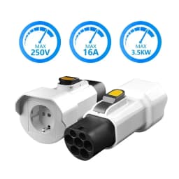 Portable 220V Type 2 Male Plug to Schuko Socket EV Charging Adapter For EV Charger EV Connector