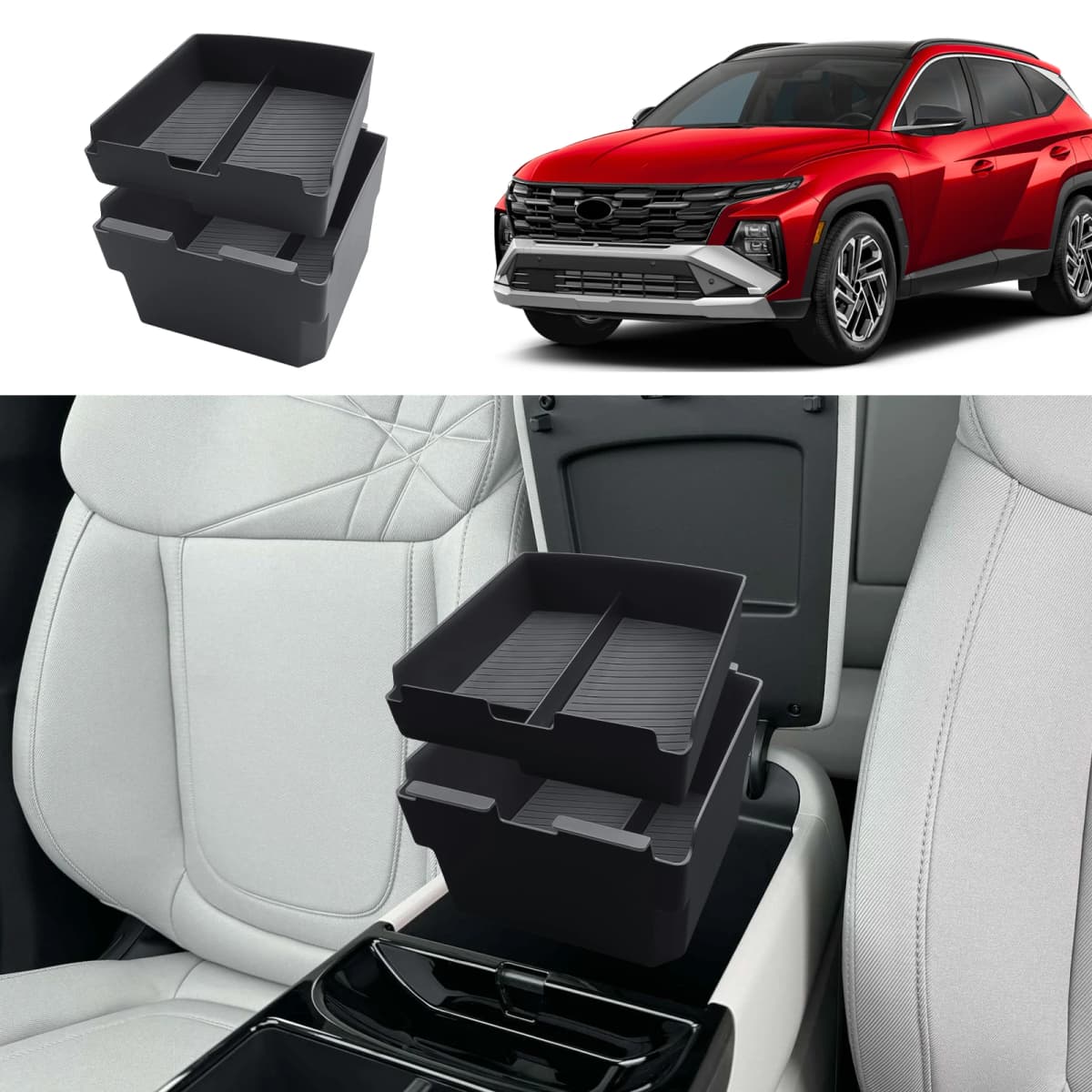 LFOTPP Car Central Storage Box for Hyundai Tucson NX4 Limited 2025 2026 Armrest Storage Box Auto Hyundai Tucson 2026 Accessories