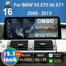 CCC CIC System Carplay for BMW X5 E70 X6 E71 2008 2009 2010 2011 2012 2013 Android 16 DSP Stereo Car Multimedia Radio Player BT