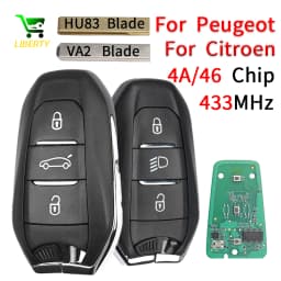 Liberty Smart Remote Car Key Fob ID4A/ID46 Chip 433MHZ For Peugeot 208 308 3008 508 5008 Citroen C4 C4L DS4 DS5 New Keyless Go
