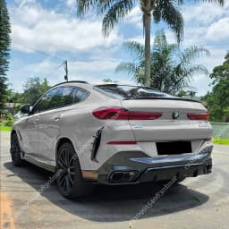 For BMW X6 G06 M-Sport 30d 40i 40d M50i M50d M60i 2019-2025 Rear Bumper Air Vent Splitter Canards Sticker Cover Trim Body Kits