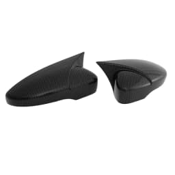 1Pair Rearview Mirror Cover For VW Jetta MK6 Passat B7 Scirocco Beetle CC Eos Black/Carbon Pattern Self-adhesive Side Mirror Cap