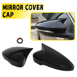1Pair Rearview Mirror Cover For VW Jetta MK6 Passat B7 Scirocco Beetle CC Eos Black/Carbon Pattern Self-adhesive Side Mirror Cap