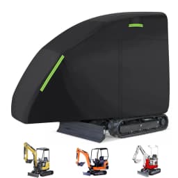 Mini Excavator Cover Fit for Bobcat E20 1760-3530lbs Water Proof 210D Oxford Fabric Zippered Exterior Accessories Black