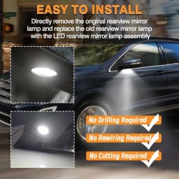 2pcs LED Side Mirror Puddle Lights 5F1Z-13B375-A For Ford Edge Expedition Explorer F-150 Fusion For Lincoln MKS MKT MKX Mercury