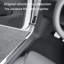 For Tesla Model YL 6-Seater Front Rear Door Sill Protector Leather Threshold Bumper Strip Guards Anti-kick Pads Car Accessories
