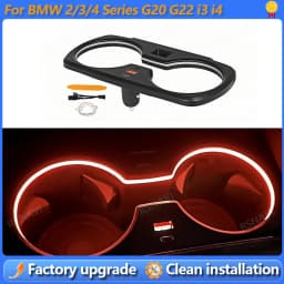 2/3/4 Series Cup Holder Lamp Ambient Light with Ultra-fast Charging for BMW G20 I3 I4 G22 Car Cup Frame 11 Colours LED