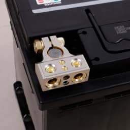 2 Car Battery Terminal Clamps with Shell and Ring 1/0 2 4 8 GA AWG Gauge Positive and Negative Ports