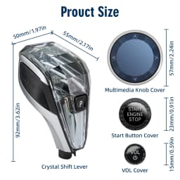 4 Pieces Set Crystal Gear Shift Knob Lever Car Crystal Shift Knob Gear Handle For BMW F40 F44 F45 F46 G20 G21 G22 G23 G26 G28