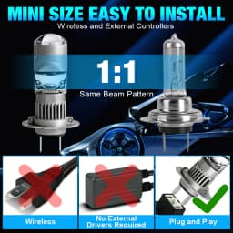 2PCS H7 LED Projector Lens Headligh Canbus 80W 20000LM High-Power CSP Chip Turbo Led H7 Turbo High Power Auto Lamp Fog Light 12V