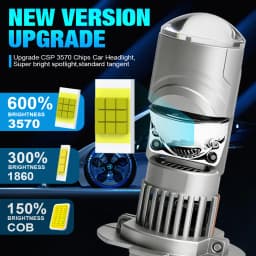2PCS H7 LED Projector Lens Headligh Canbus 80W 20000LM High-Power CSP Chip Turbo Led H7 Turbo High Power Auto Lamp Fog Light 12V