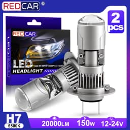 2PCS H7 LED Projector Lens Headligh Canbus 80W 20000LM High-Power CSP Chip Turbo Led H7 Turbo High Power Auto Lamp Fog Light 12V