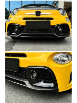 ABS Carbon Fiber / Glossy Black For Abarth 595 695 2017 -2024 LHD RHD Car Front Fog Lamp Cover Sticker 1Pair