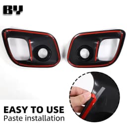 ABS Carbon Fiber / Glossy Black For Abarth 595 695 2017 -2024 LHD RHD Car Front Fog Lamp Cover Sticker 1Pair