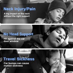 6-Way Adjustable Thickened Memory Foam Car Headrest Neck Pillow, Travel Car Sleeping,Suitable for Kids and Adults