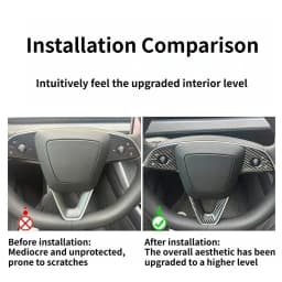 Decorative Sticker for Tesla Model 3 Model YL Y Juniper 2026 Steering Wheel Button Protective Cover Interior Trim Accessories