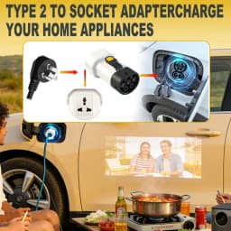 Type2 V2L Discharger adapter 16A General socket Discharge for XPENG NAMMI BYD MG4 Geely Jaecoo Omoda SAMRT Renault Hyundai ZEEKR