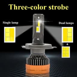 H4 LED Headlights With H1 H7 H11 9005 9006 HB3 HB4 6000K 4300K 3000K Three Color Remote Control for Car Headlights Lights 12V