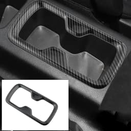 For Nissan Navara NP300 2016-2025 Car Front Water Cup Holder Frame Cover Trim Sticker Carbon Fiber Pattern Accessories