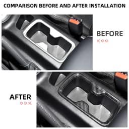For Nissan Navara NP300 2016-2025 Car Front Water Cup Holder Frame Cover Trim Sticker Carbon Fiber Pattern Accessories