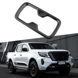 For Nissan Navara NP300 2016-2025 Car Front Water Cup Holder Frame Cover Trim Sticker Carbon Fiber Pattern Accessories