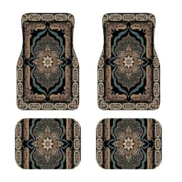 4Pcs Bohemian Car Floor Mats Anti-slip Heavy Duty Persian Carpet Dirty Resistant Car Decoration Car Floor Protector Rugs