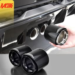 1 Piece High Quality Black Carbon Fiber 95mm Inlet Exhaust Tips for Mini Copper F60 JCW Countryman Model Cars Part