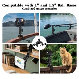 VINmounts Heavy Duty C-Clamp Mount Compatible with RAM Systems 1"and 1.5"Size Round Ball Bases,Aluminum Kayak Mount,3.27Inch Jaw