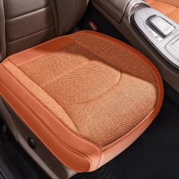 Universal Front Seat Bottom Cushion Cover, Breathable Linen All-Season Easy-Care, Storage Pocket for Phone & Items