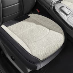 Universal Front Seat Bottom Cushion Cover, Breathable Linen All-Season Easy-Care, Storage Pocket for Phone & Items