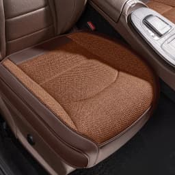 Universal Front Seat Bottom Cushion Cover, Breathable Linen All-Season Easy-Care, Storage Pocket for Phone & Items