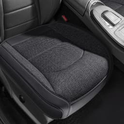 Universal Front Seat Bottom Cushion Cover, Breathable Linen All-Season Easy-Care, Storage Pocket for Phone & Items