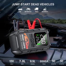 8000A Car Jump Starter with Air Compressor 200PSI Air Pump Auto Battery Booster Portable Power Bank Tire Inflator